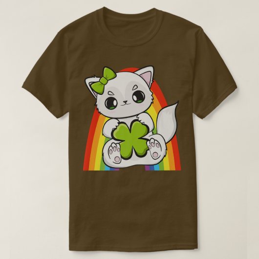 Arctische vos met shamrock voor Irish St Patricks  T-shirt (Design voorkant)
