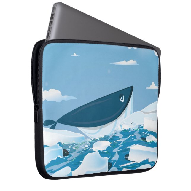Arctische Walvis Laptop Sleeve (Voorkant Rechts)