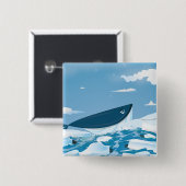 Arctische Walvis Vierkante Button 5,1 Cm (Voorkant /achterkant)