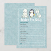 Arctische winterdieren willen graag Baby shower ga Kaart (Voorkant / Achterkant)