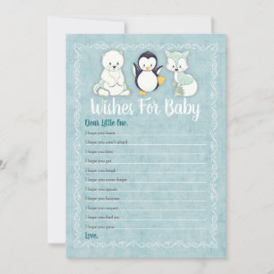Arctische winterdieren willen graag Baby shower ga Kaart