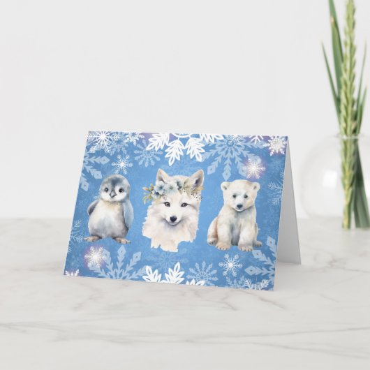 Arctische Witte Kerst Kaart (Voorkant)