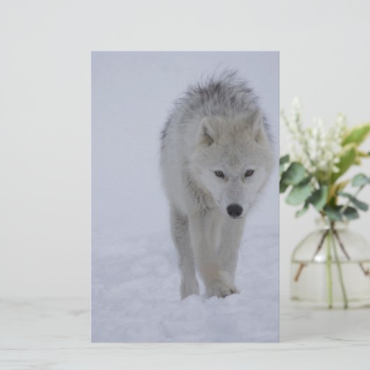 Arctische wolf briefpapier (Staand voorkant)
