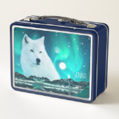 Arctische wolf en magische nacht Gepersonaliseerd (Achterkant)