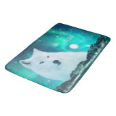 Arctische wolf en magische nacht met noorderlicht badmat (Gekanteld)