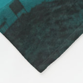 Arctische wolf en magische nacht met noorderlicht fleece deken (Hoek)