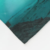 Arctische wolf en magische nacht met noorderlicht fleece deken (Hoek)