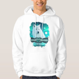 Arctische wolf en magische nacht met noorderlicht hoodie
