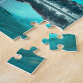 Arctische wolf en magische nacht met noorderlicht legpuzzel (Zijkant)