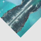 Arctische wolf en magische nacht met noorderlicht tissuepapier (Detail)