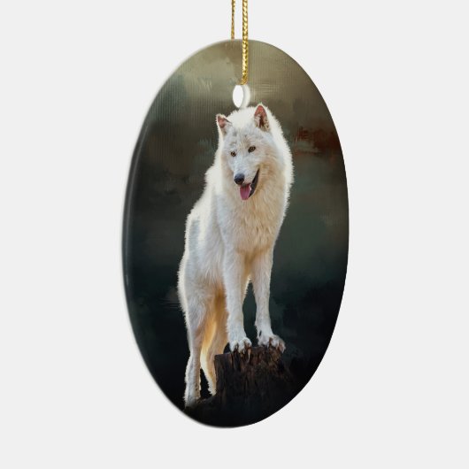 Arctische wolf keramisch ornament (Rechts)