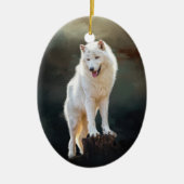 Arctische wolf keramisch ornament (Voorkant)