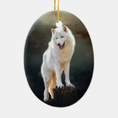 Arctische wolf keramisch ornament (Achterkant)