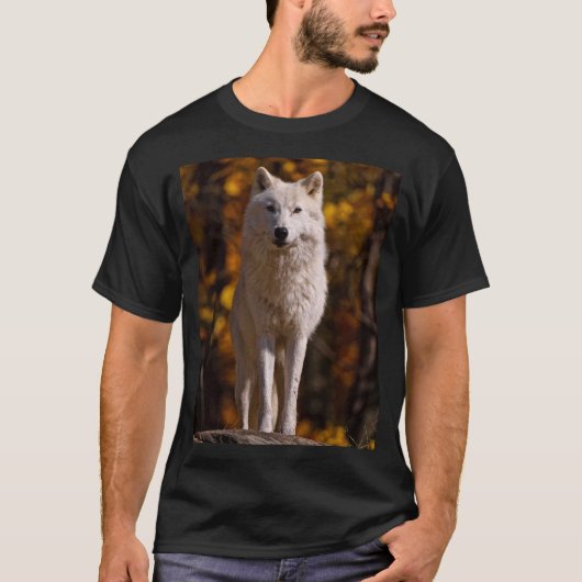 arctische wolf op rots t-shirt (Voorkant)