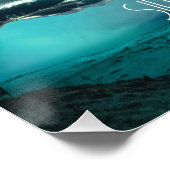 Arctische wolf 's nachts met noorderlicht perfect poster (Hoek)