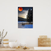 Arctische Wolf, Snow & Lake Wildlife Art Poster (Keuken)