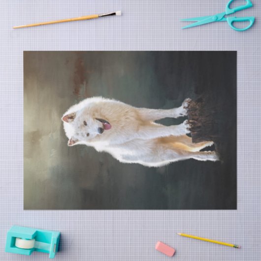 Arctische wolf tissuepapier (Craft)