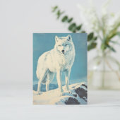 arctische wolf-vintage briefkaart (Staand voorkant)