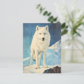 arctische wolf-vintage briefkaart (Staand voorkant)