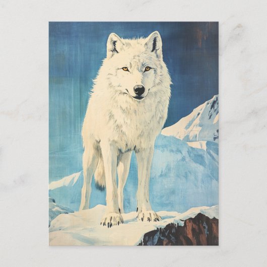 arctische wolf-vintage briefkaart (Voorkant)