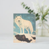 arctische wolf-vintage briefkaart (Staand voorkant)