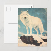arctische wolf-vintage briefkaart (Voorkant / Achterkant)
