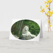 arctische wolf-Wenskaart Kaart (Gele Bloem)