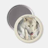 Arctische wolffoto magneet (Voorkant / Achterkant)