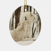 Arctische wolven in de winter keramisch ornament (Rechts)