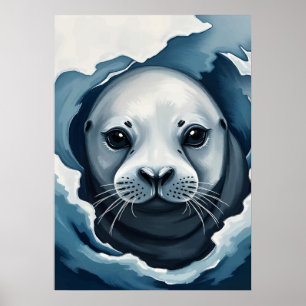 Arctische zeehond Close-Up – Winterdieren Poster