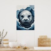 Arctische zeehond Close-Up – Winterdieren Poster (Keuken)