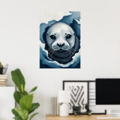 Arctische zeehond Close-Up – Winterdieren Poster (Thuiskantoor)