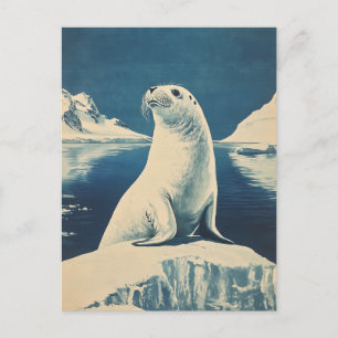 arctische zeehond-vintage briefkaart