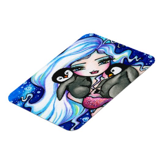 Arctische zeemeermin Baby Pinguïns door Hannah Lyn Magneet (Linkerzijde)