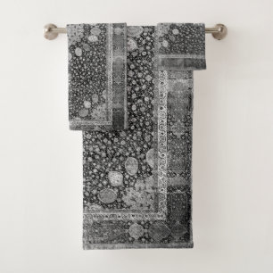 Ardabil zwart-wit bad handdoek