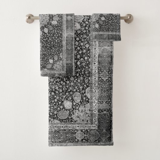 Ardabil zwart-wit bad handdoek (Insitu)