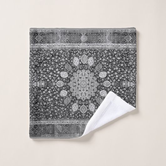 Ardabil zwart-wit bad handdoek (Wasdoekje)