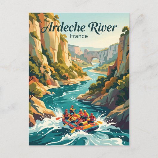 Ardeche Rivier Frankrijk Briefkaart (Voorkant)