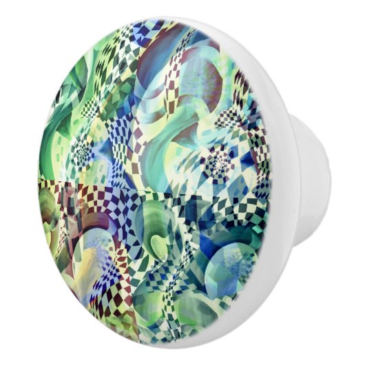 Ardeco Abstracte vervorming Emerald Keramische Knop (Rechts)