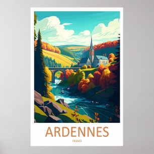 Ardennen Vintage Reisposter Ski Nationaal Park Poster