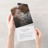 Ardent Romance foto bruiloft All In One Uitnodiging (Afscheurbaar)