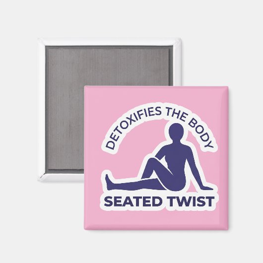 Ardha Matsyendrasana Seated Twist • Detoxifies the Magneet (Voorkant / Achterkant)