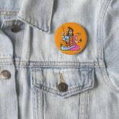 Ardhanarishvara-knop Ronde Button 5,7 Cm (In situ)