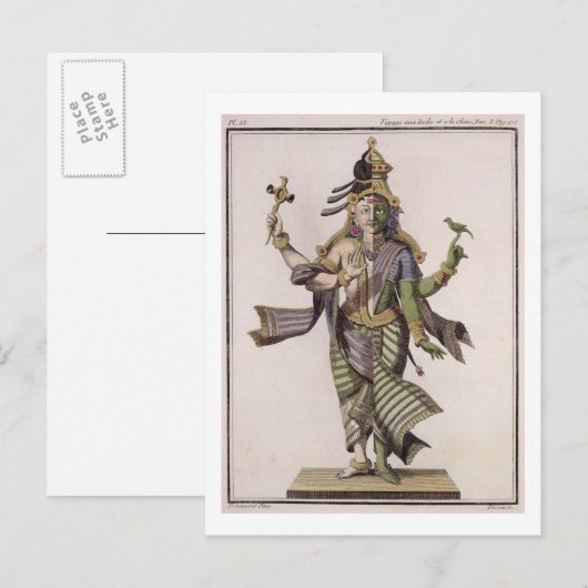 Ardhanarishvara uit 'Voyage aux Indes et a la Ch' Briefkaart (Voorkant / Achterkant)