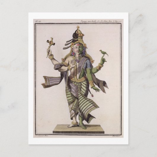 Ardhanarishvara uit 'Voyage aux Indes et a la Ch' Briefkaart (Voorkant)