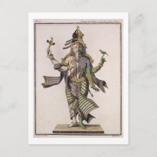 Ardhanarishvara uit 'Voyage aux Indes et a la Ch' Briefkaart
