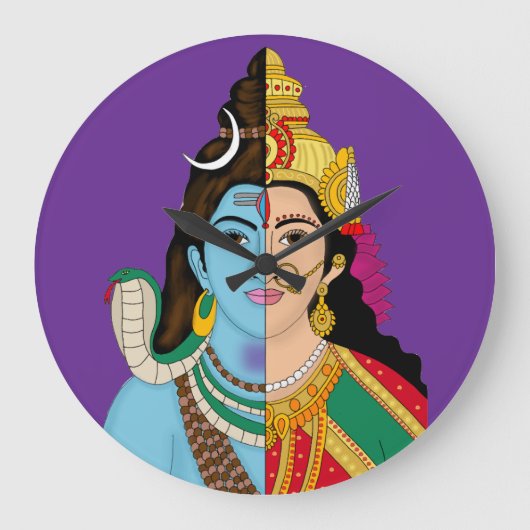 Ardhanarishwara wandklok (Voorkant)