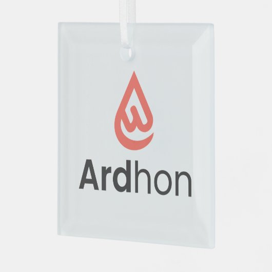 Ardhon - draag je stijl, jouw manier glas ornament (Voorkant links)