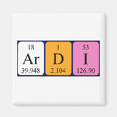 Ardi periodiek table name magnet (Voorkant)