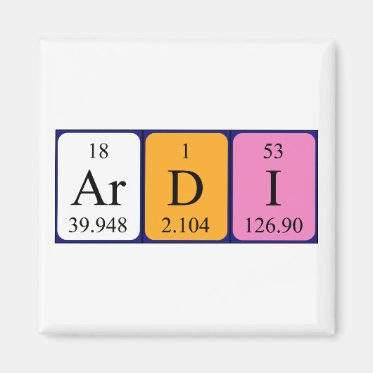Ardi periodiek table name magnet (Voorkant)